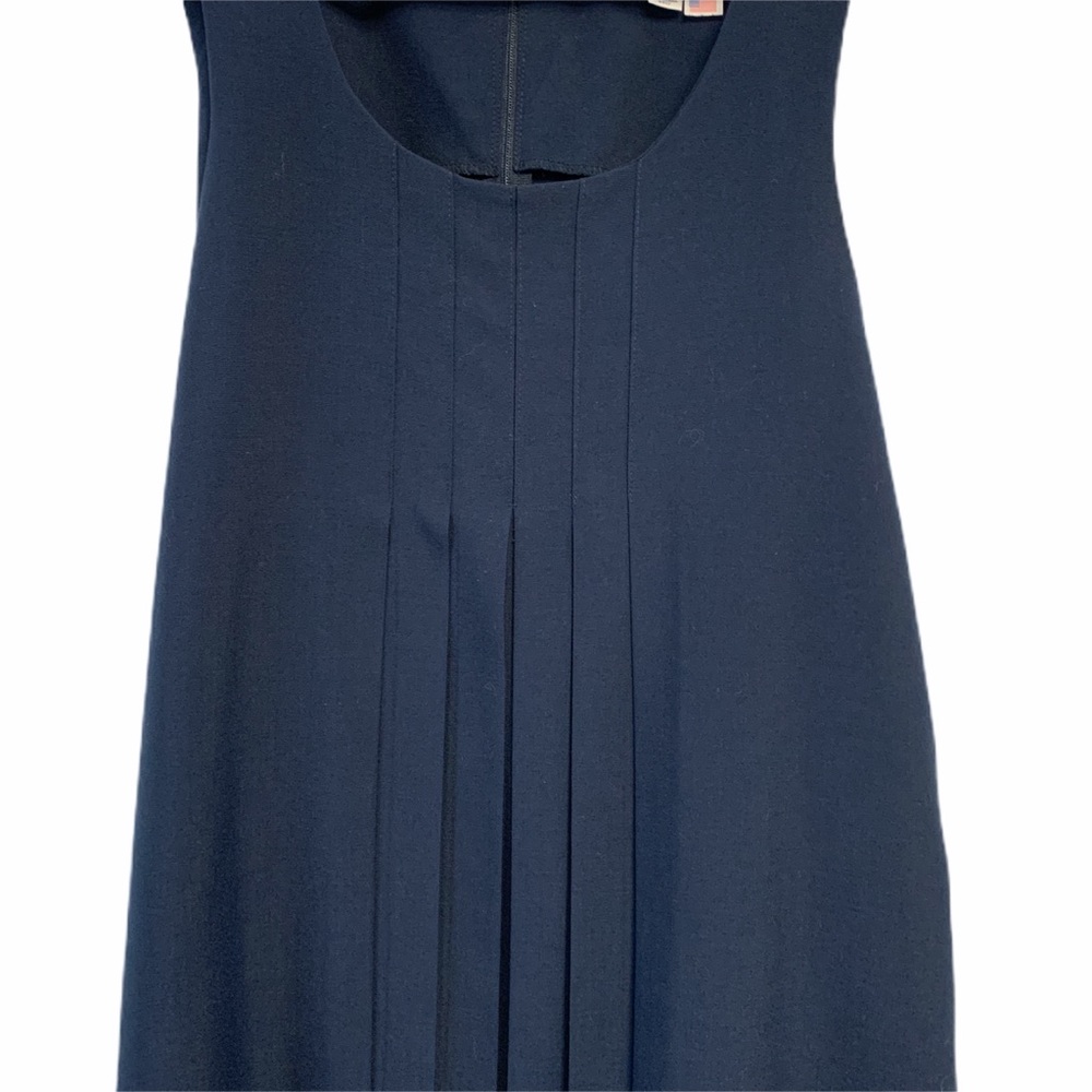 Vintage Maternity Dress Navy Blue Adjustable Waist - Picture 3 of 8